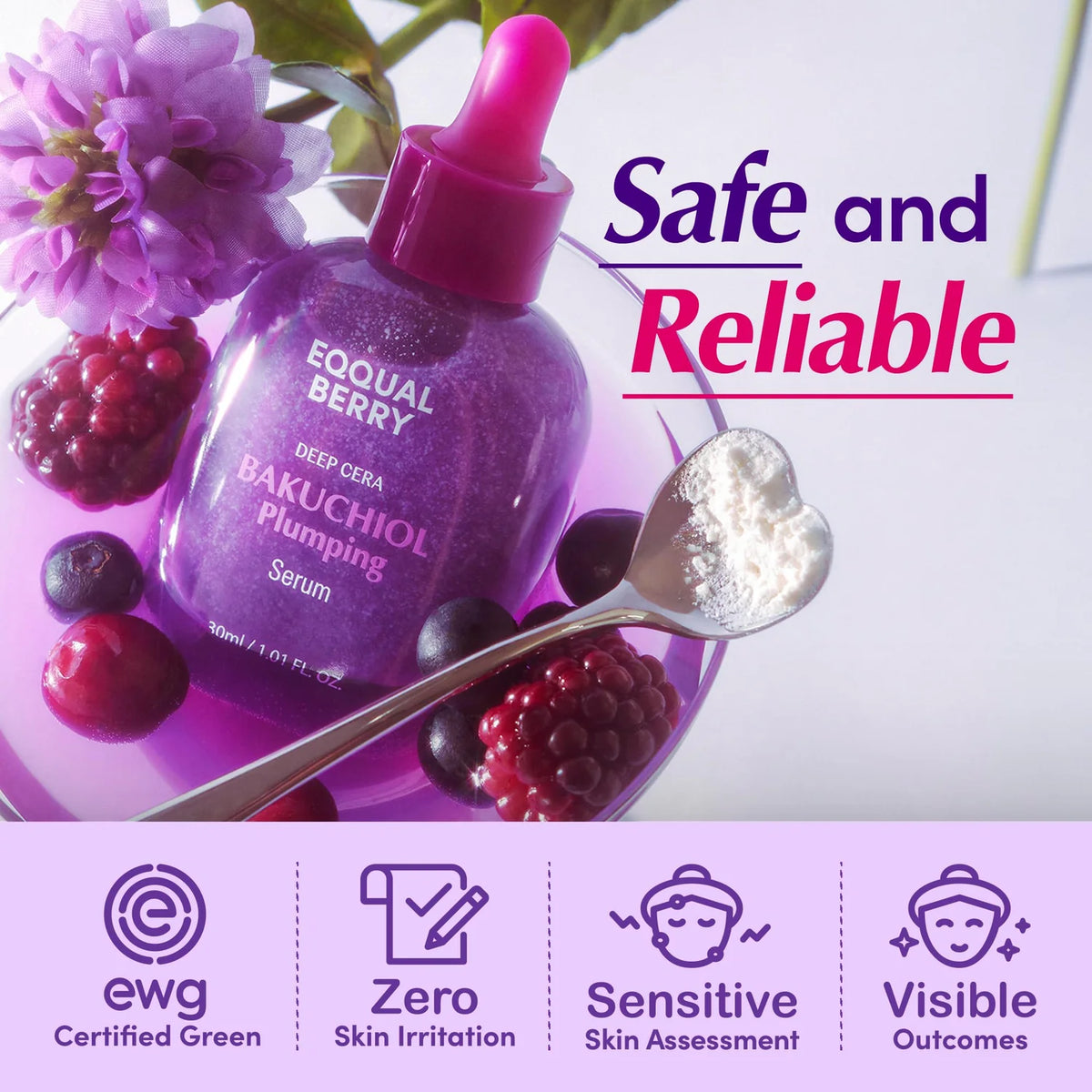 EQQUALBERRY Deep Cera Bakuchiol Plumping Serum 30ml | Hydrating & Firming Serum