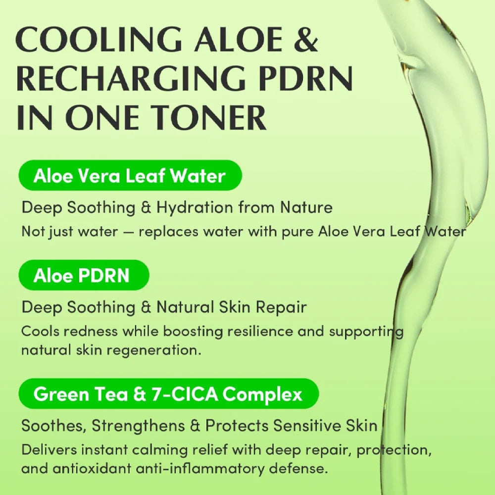 EQQUALBERRY Green Aid Aloe PDRN Calming Toner 150ml | Hydrating & Soothing Facial Toner