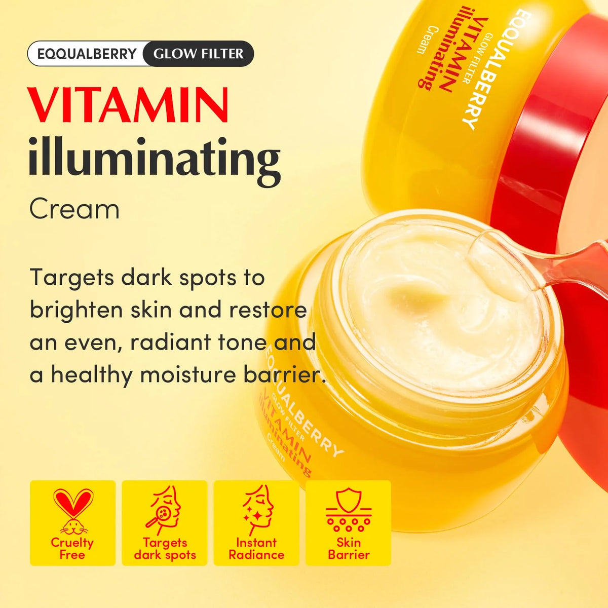 EQQUALBERRY Glow Filter Vitamin Illuminating Cream 50ml | Brightening & Radiance Moisturizer