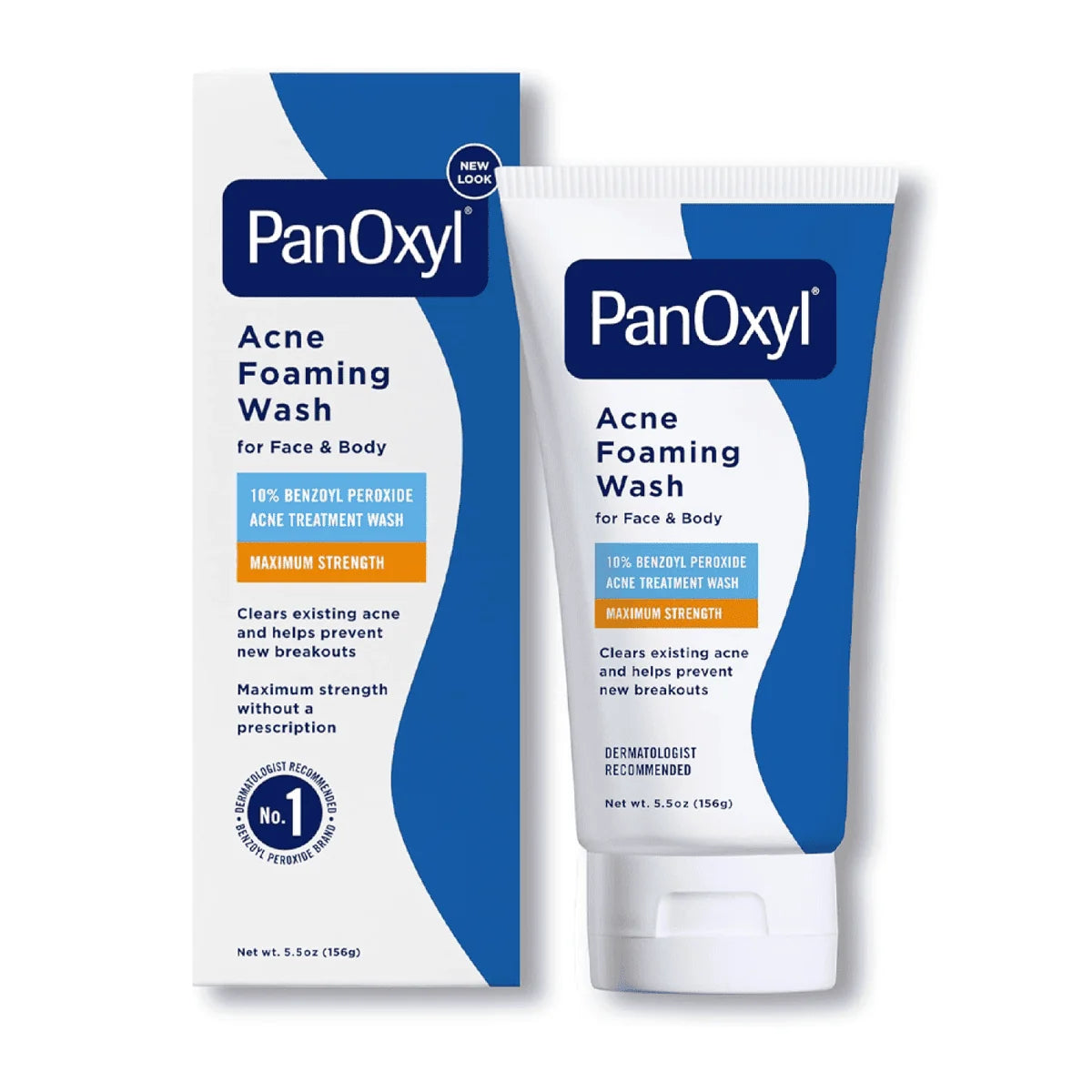 PanOxyl Acne Foaming Wash 10% Benzoyl Peroxide 156g | Maximum Strength Face & Body Cleanser