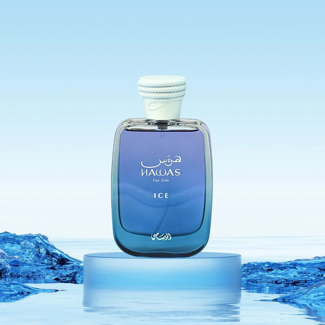 Rasasi Hawas Ice For Men EDP 100ml | Fresh Aquatic & Woody Long-Lasting Perfume