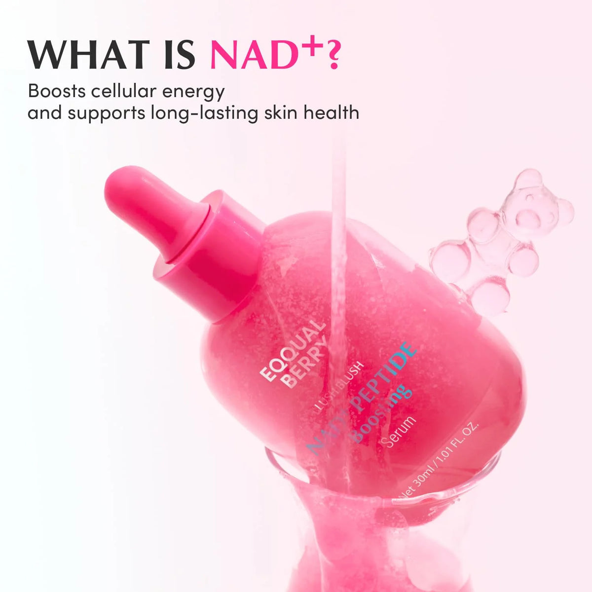 EQQUALBERRY Lush Blush NAD+ Peptide Boosting Serum 30ml | Hydrating & Firming Serum