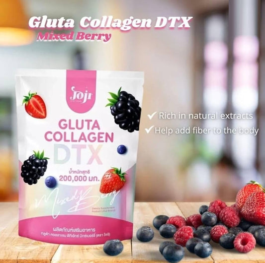 Joji Gluta Collagen DTX Mixed Berry Supplement Powder 10 Sachets | Berry Flavour