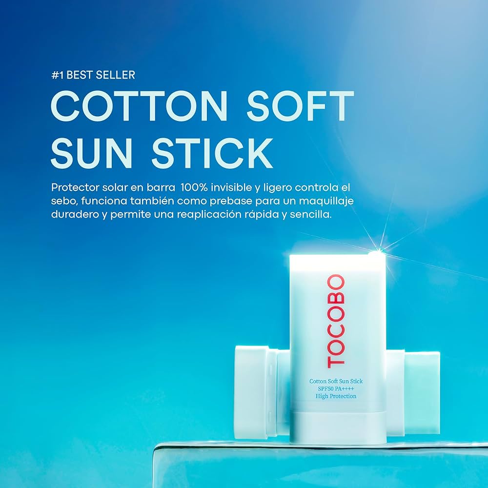 Tocobo Cotton Airy Sun Stick SPF 50+ PA++++ 19g | Matte Finish Sunscreen Stick