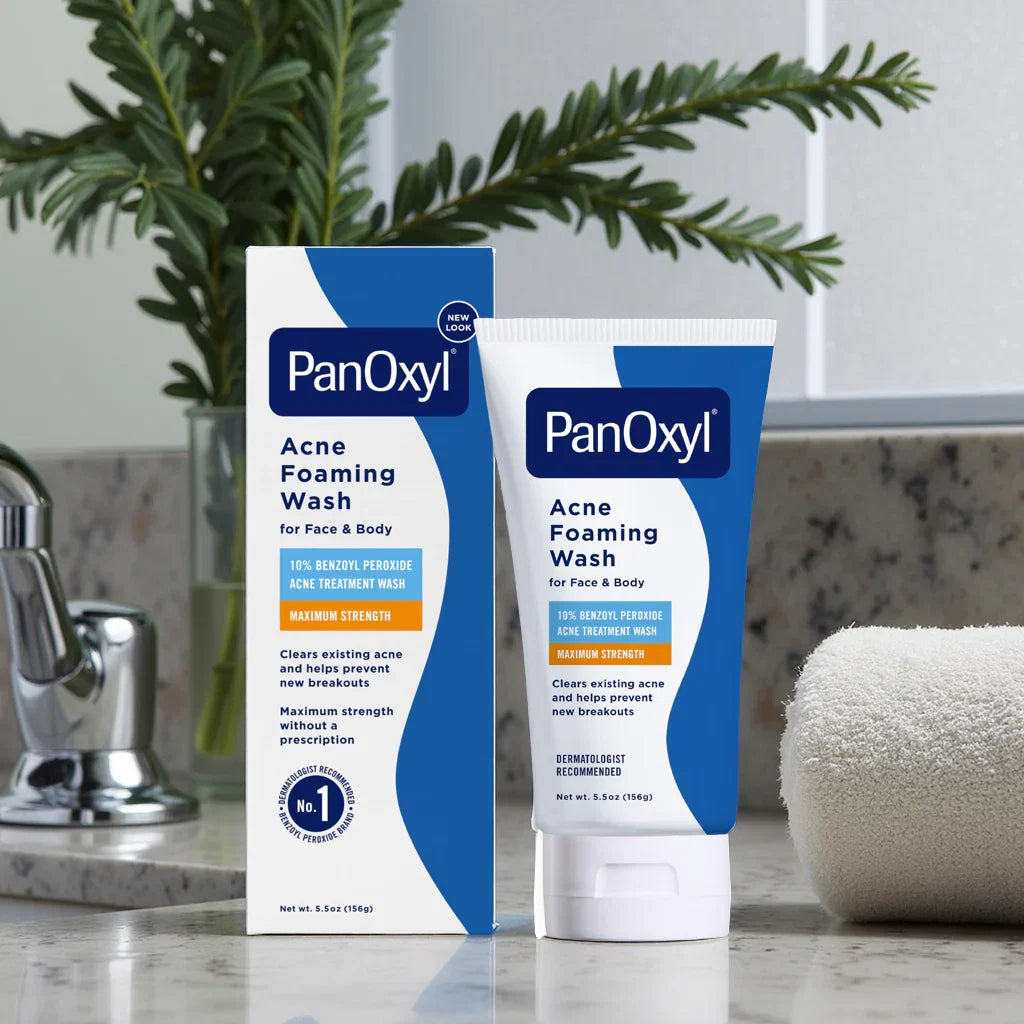 PanOxyl Acne Foaming Wash 10% Benzoyl Peroxide 156g | Maximum Strength Face & Body Cleanser