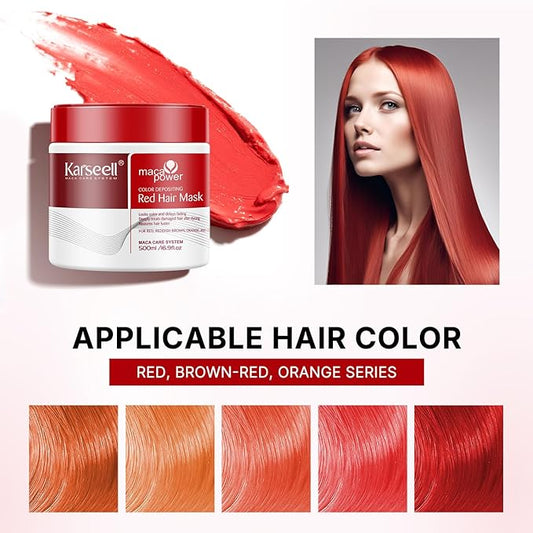 Karseell Maca Power Color Depositing Red Hair Mask 500ml