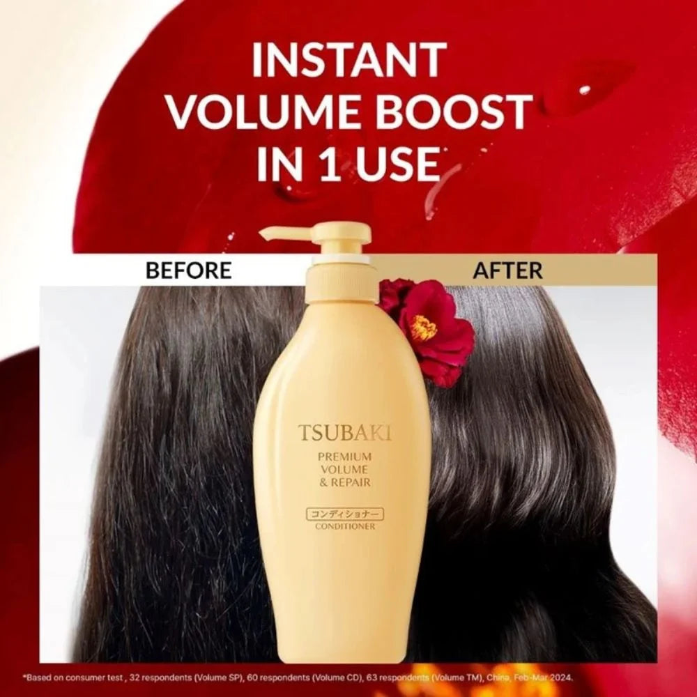 Tsubaki Premium Volume & Repair Conditioner 450ml | Japanese Conditioner for Damaged & Flat Hair
