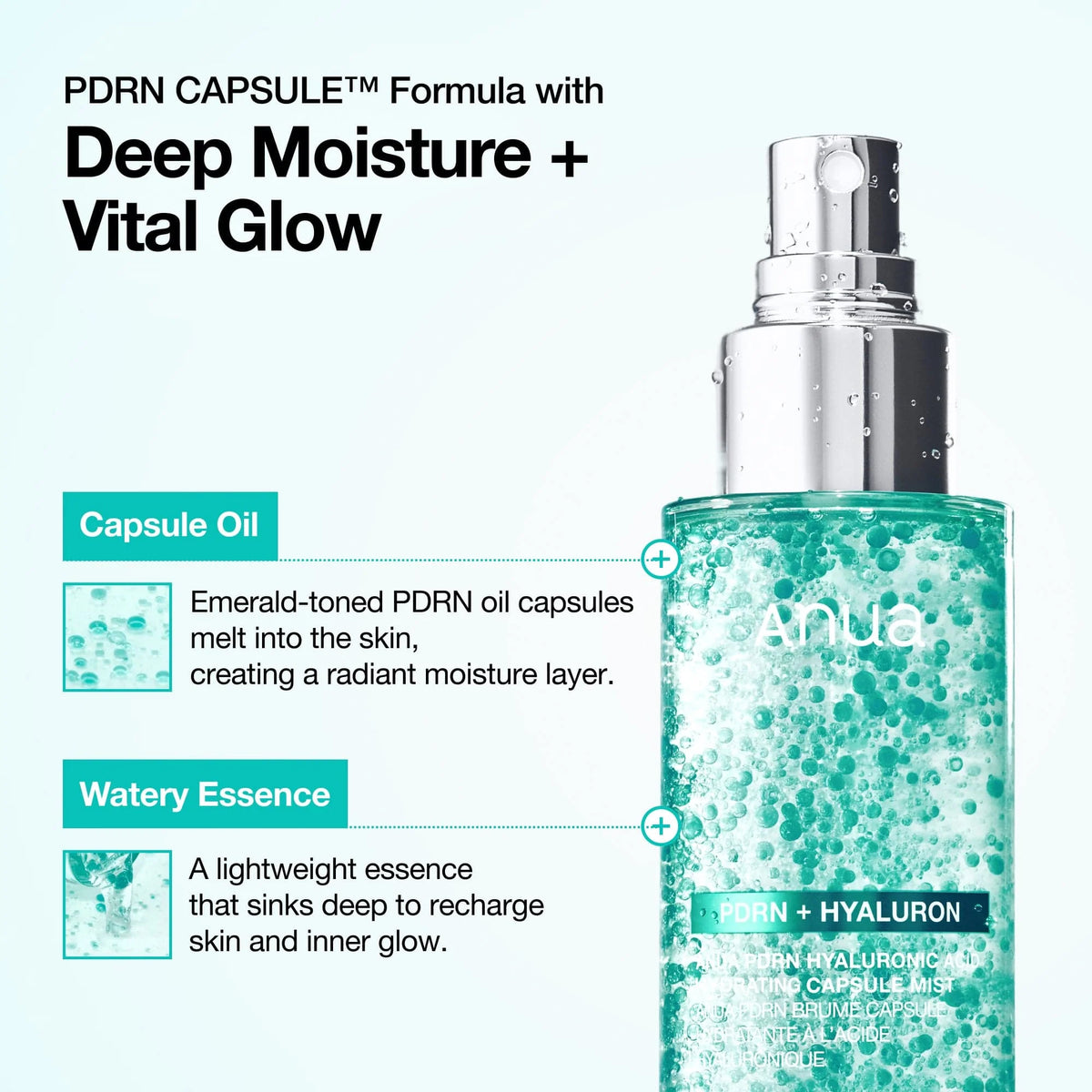 Anua PDRN Hyaluronic Acid Hydrating Capsule Mist 100ml | Korean Hydrating Face Mist