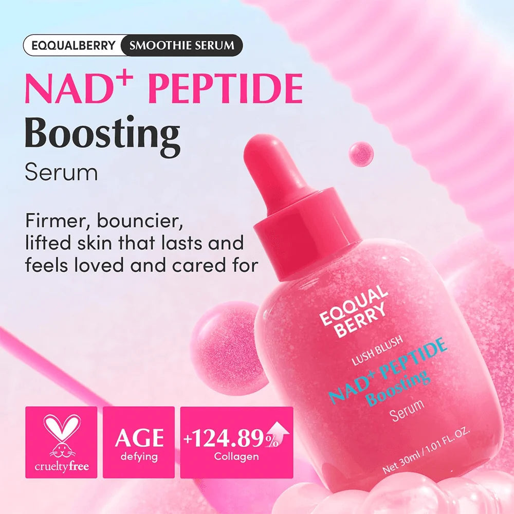 EQQUALBERRY Lush Blush NAD+ Peptide Boosting Serum 30ml | Hydrating & Firming Serum